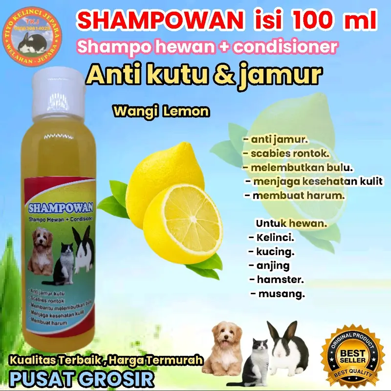 shampo kucing shampo kelinci shampo anjing 100 ml anti kutu harum premium 1