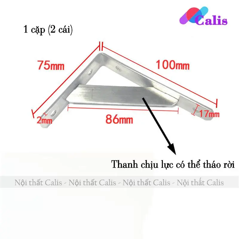 Ke Pát Đỡ Kệ Gắn Tường chữ L Cố Định Chịu Lực Inox PGT-03 3