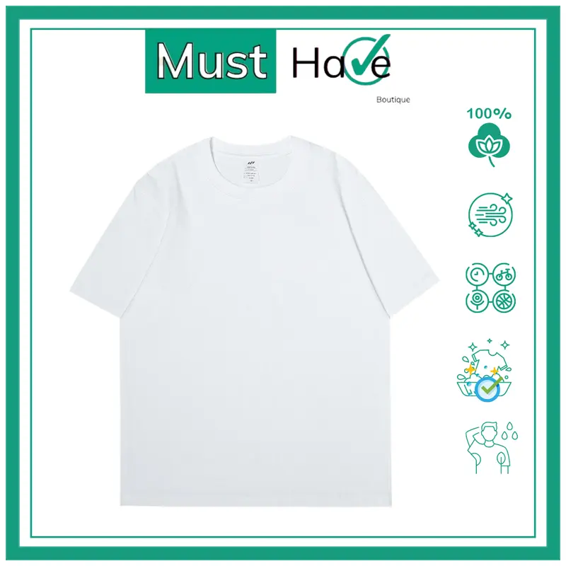 Áo thun, áo phông trơn Must Have Unisex 100% cotton form rộng, thời trang xu hướng cá tính, dễ thương Cổ Tròn Menswear 2