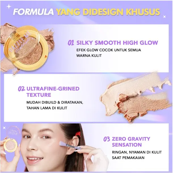 𝐒𝐡𝐞𝐁𝐞𝐚𝐮𝐭𝐲 ❣   DAZZLE ME Galaxy Shines Highlight | Silky Smooth High Glow Highlighter 3
