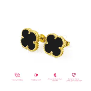 Tymbi&Co - Alina Earring | Anting Tusuk Clover Titanium 18k Anti Karat