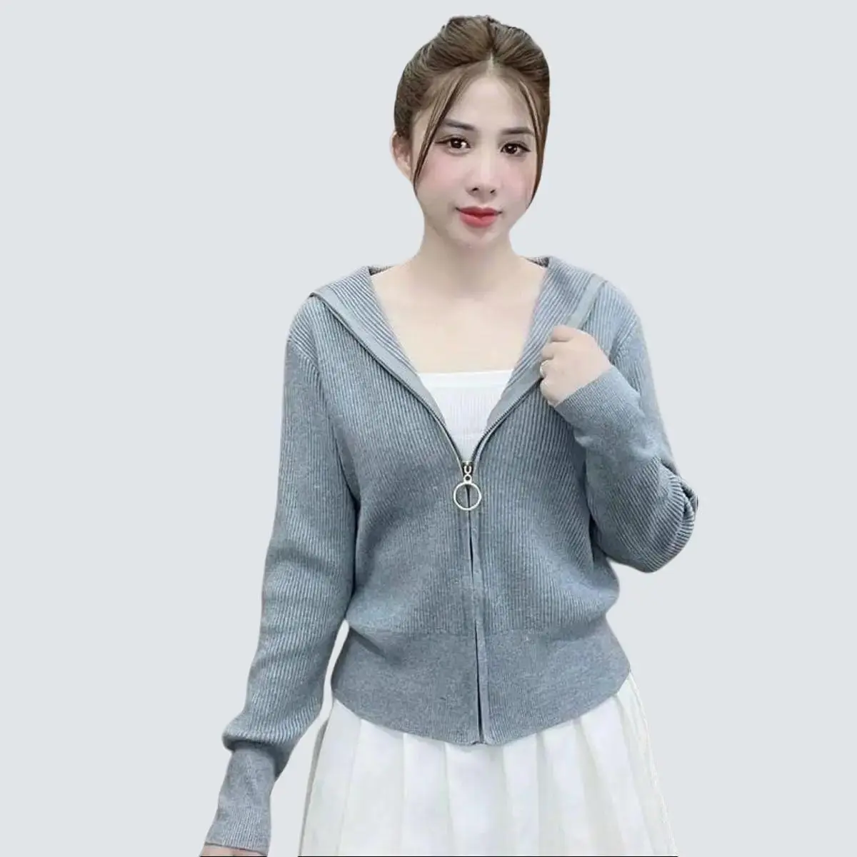 [43-60kg] Áo Khoác Len Nữ Vải Len Dày Dặn, Đẹp [Len Gân Mịn Mới]. Áo Khoác Len Nữ Mẫu Mới Hàng QC Nhập [TL-LE]