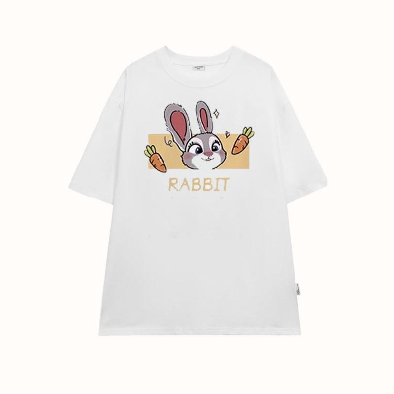 Áo Thun Nam Nữ Form Rộng Tay Lỡ Unisex Áo Phông Couple Cổ Tròn Basic verisze Cặp Đôi Yêu CD Cáo Thỏ mới trend hè 2023 7
