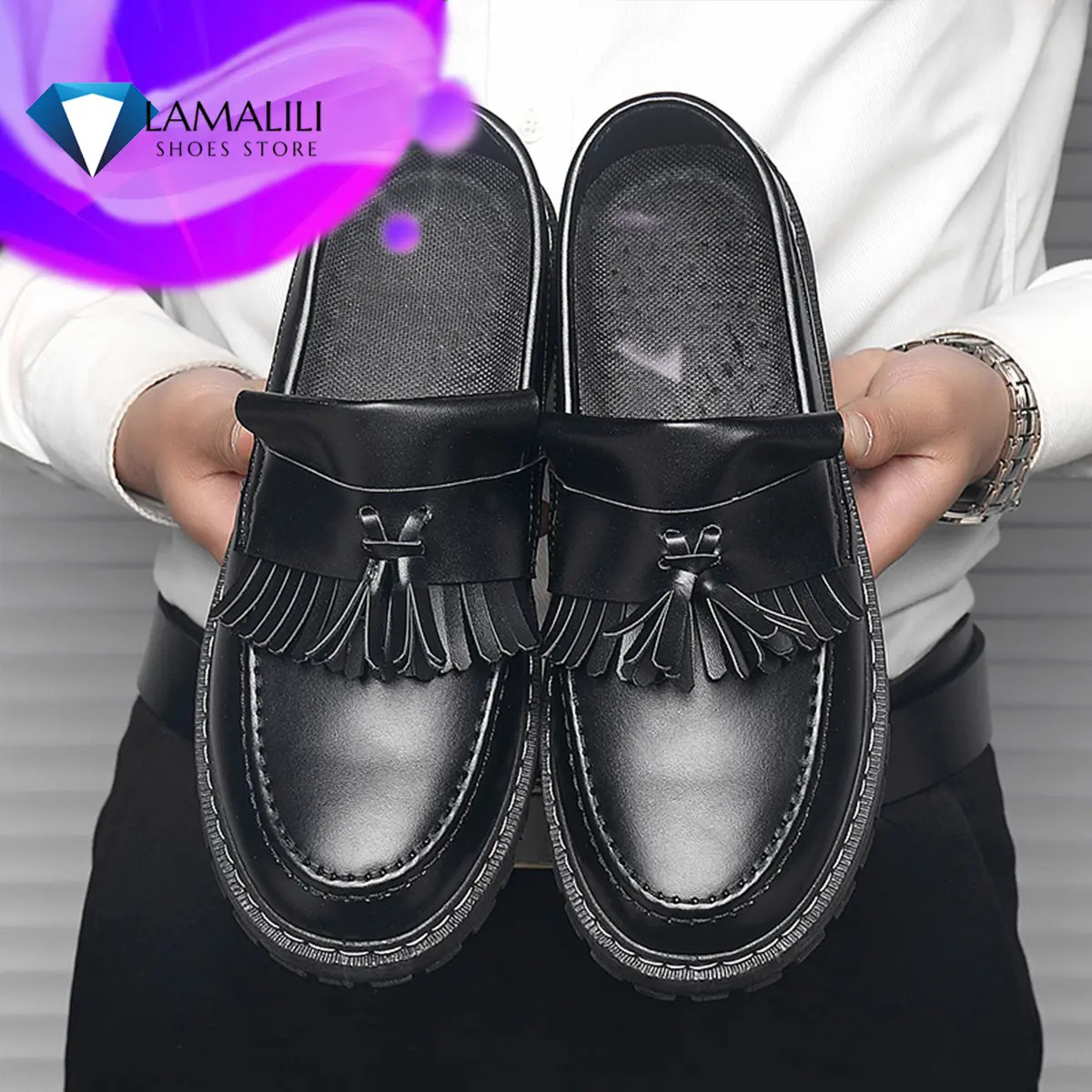 LAMALILI New Tassel Loafers Shoes for Men Fashion Leather Shoes#8958