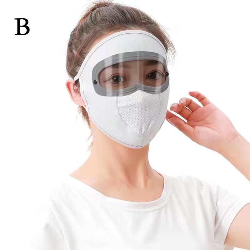 Product Introduction of Breathable Sunscreen Mask With Hat Brim Ice Silk Sunshade Men Women Cycling Cover Full Face Mask 30