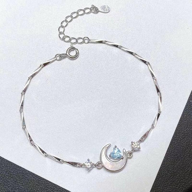 Product Introduction of Natural Amethyst Bracelet Inlaid S925 Silver Olivine Bracelet Topaz Bracelet for Women One Piece Dropshipping 4