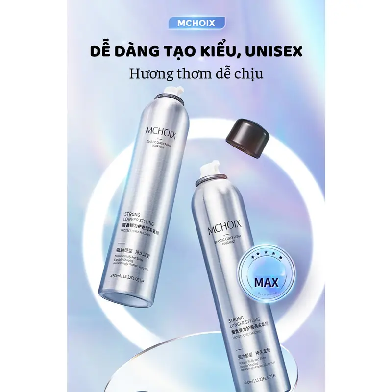 Gel Bọt Giữ Nếp Tóc Xoăn, Làm Phồng Chân Tóc, Bồng Bềnh Mchoix Tạo Kiểu Dễ Dàng, Dưỡng Ẩm, Bảo Vệ Tóc, Dành Cho Cả Nam Và Nữ 7