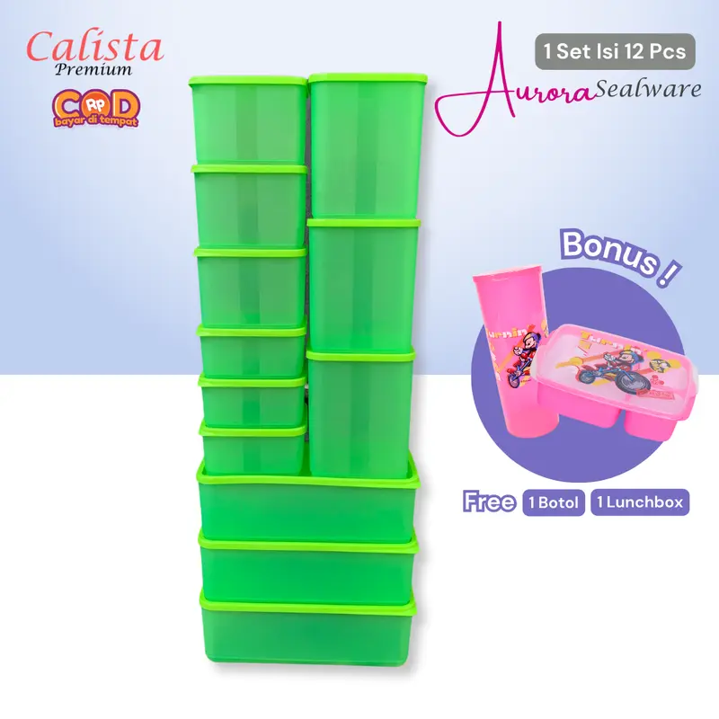 [BISA COD] Calista Aurora Set 14 pcs Free Botol & Lunchbox 5