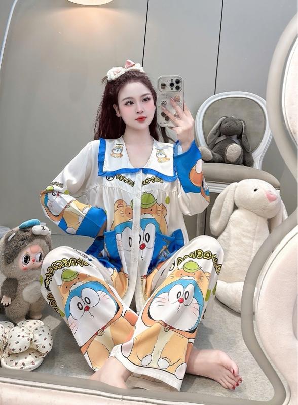 Product Introduction of Pijama-Bộ ngủ Lụa Latin cổ sen voan hoạ tiết dễ thương TD (Freesize 40-65kg) 6
