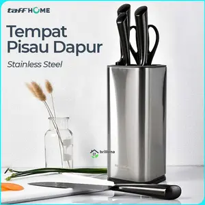 TaffHOME Tempat Pisau Dapur Kitchen Knife Stand Holder Stainless Steel - SUS430