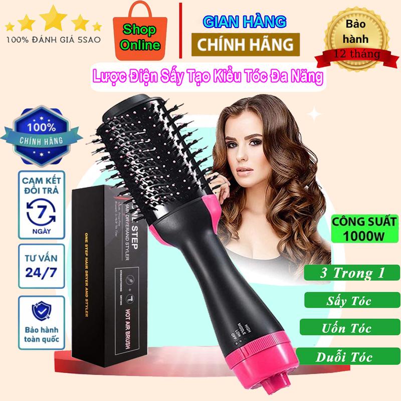 Máy sấy tóc đa năng 3 in 1 One Step lược điện kiêm máy sấy tạo phồng uốn cụp chải thẳng tóc máy tạo kiểu tóc máy làm tóc đa năng. Bảo hành 2 năm