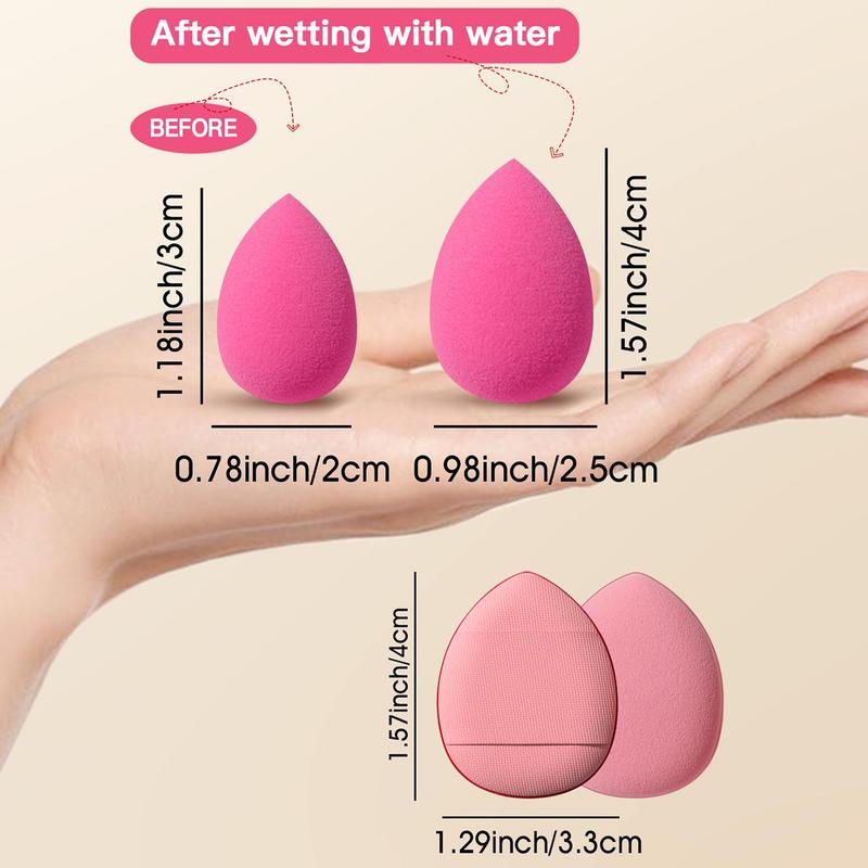 15pcs Mini Makeup Sponges & 15pcs Thumb Powder Puffes, Soft Makeup Puffs for Contour Blending & Facial Detailing, Versatile Face Makeup Tool Set with Storage Case 1