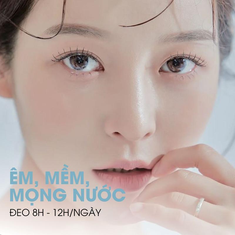 [Tặng khay đựng - Giá 1 đôi] Lens cho mắt thở cận 3 tháng trong suốt Vivimedi Oxy Plus VIVIMOON HCM