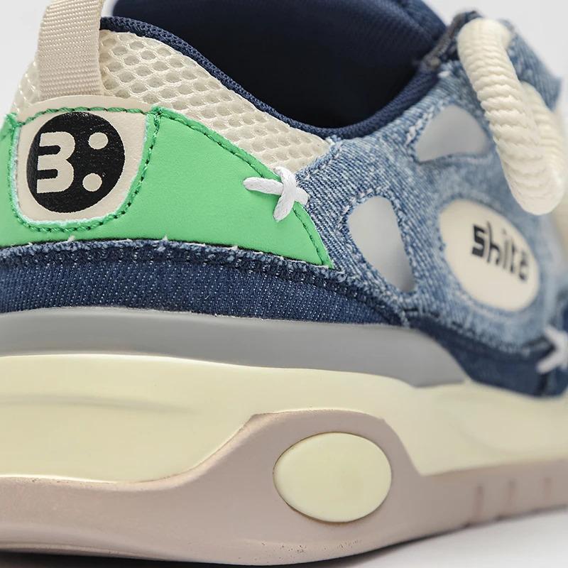 Lav MOQ Tilpass herremote Casual joggesko Kanin Denim Skinn Flate Skateboarding Løping Tursko for Herrer Guttesko_voghion.com