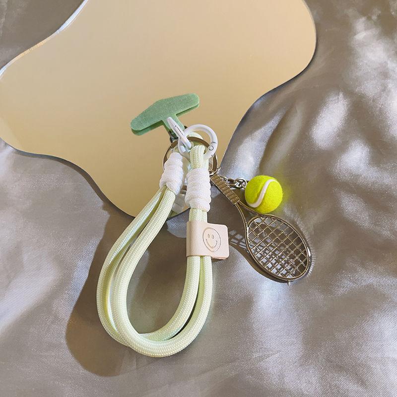 Product Introduction of Dây Đeo Điện Thoại Di Động Vợt Tennis, Thiết Kế Xanh Lá Cây Ins Thanh Lịch, Đồ Trang Trí Dây Đeo Buộc Vòng Tay Dễ Thương, Dòng Nhiều Màu, Thích Hợp Cho Ba Lô Và Máy Ảnh Thông Dụng Nữ 0