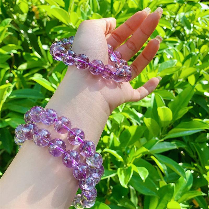 Vòng Tay Phong Thủy T A Tím Vân Himalaya - Tặng hộp gỗ - Mênh Hỏa, thổ - Phong Thủy Tây Tạng