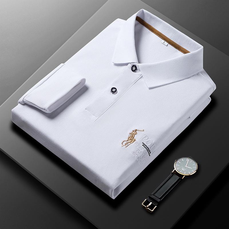 Áo Polo Dài Tay, Phong Cách Xuyên Biên Giới, Dành Cho Nam Giới, Ve Áo, Thời Trang, Thêu Hợp Xu hướng, Thoáng Khí, Áo Phông Dài Tay, Bán Buôn, Hàng Mới Về Mùa Thu 1