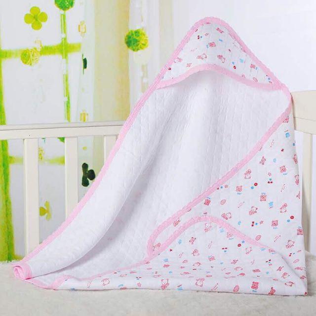 Chăn ủ chăn choàng trần bông 2 lớp cao cấp cho bé sơ sinh có mũ-