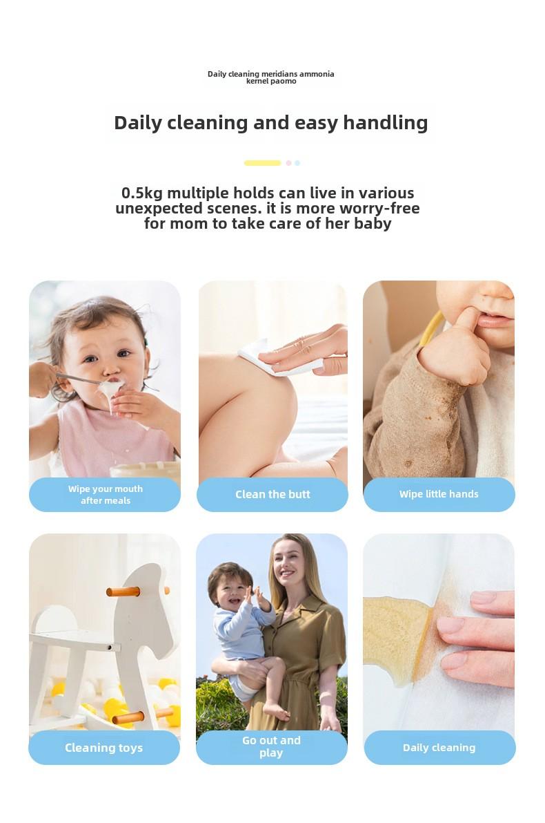 Product Introduction of TALA Doraemon Baby Tissue Large Package 80 Pumping Newborn Infant Mother and Baby Wet Tissue for Hand Mouth 10