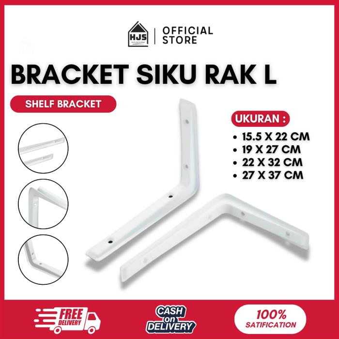 Promo [HJS] Siku Rak Penyimpanan / Siku Penyangga Rak Dinding Besi L ...