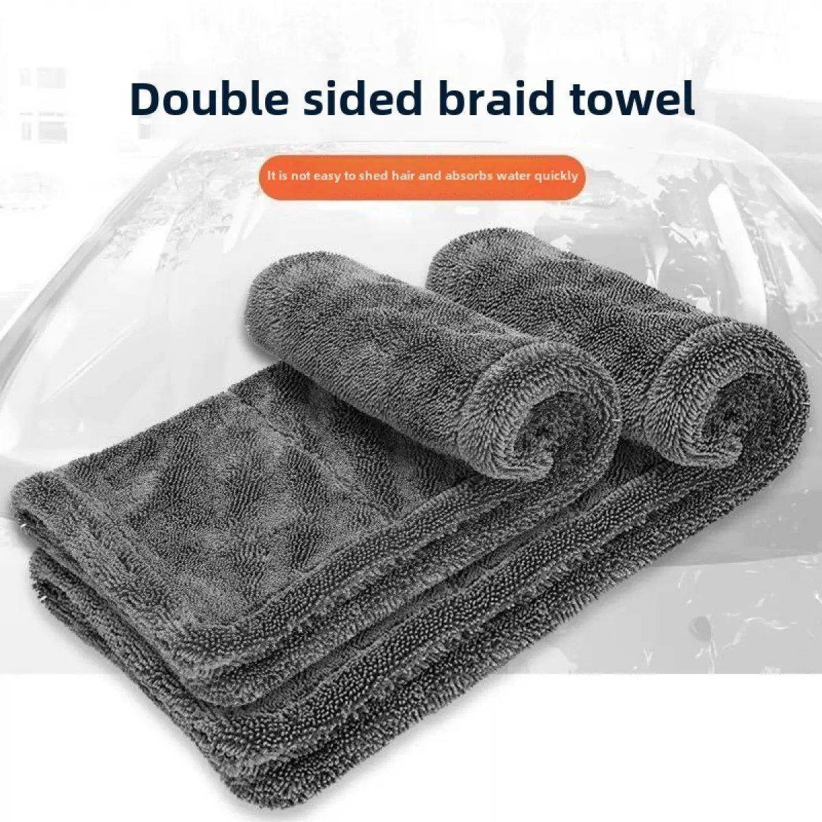 Car Accessories Twisted Pigtail Towel Polyester Brocade Cleaning 70*90CM Double-Sided Car Wash Towel Cloth