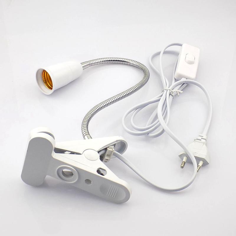 Product Introduction of EU US UK Flexible light bulb Lamp power E27 base Plugs socket desk Clip for Book room night light grow Light holder FEH1SG 115
