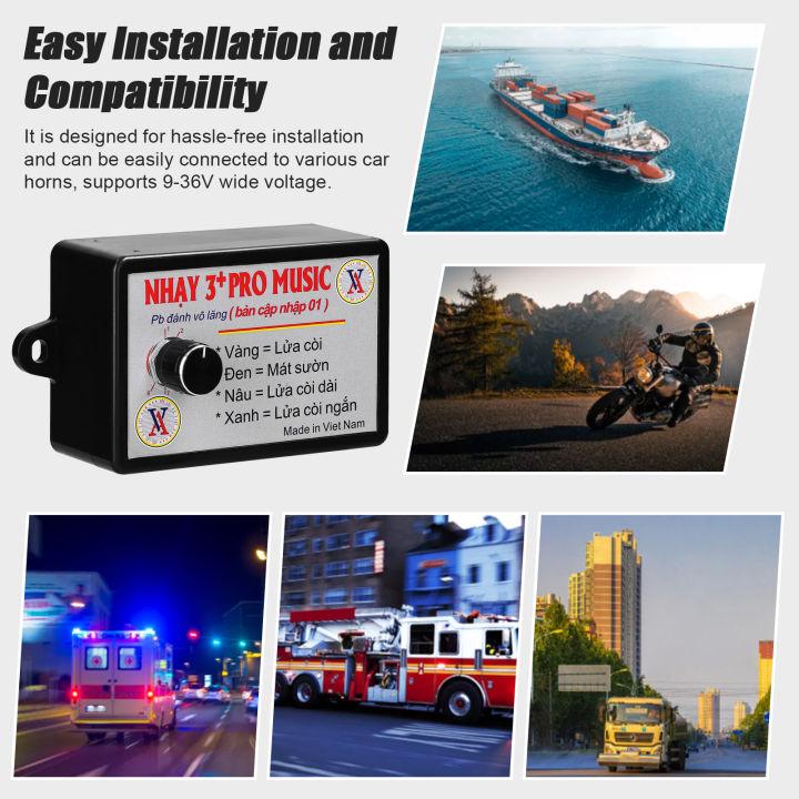 Product Introduction of Original Universal 12v24v Nhay 3+Pro Music rapid relay for truck car Horn motor tunebox Relay Box 6