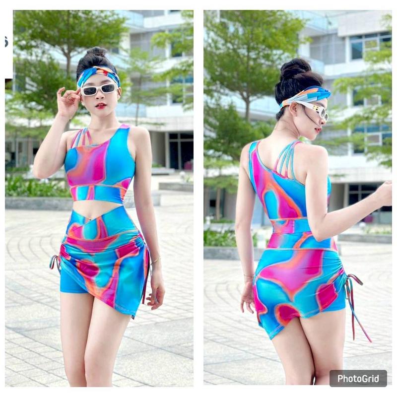 Product Introduction of Bộ áo Bra Váy quần Vát chéo tam giác.Tập Gym,Yoga,Aerobic...Chất liệu thun co giãn thoáng mát 7