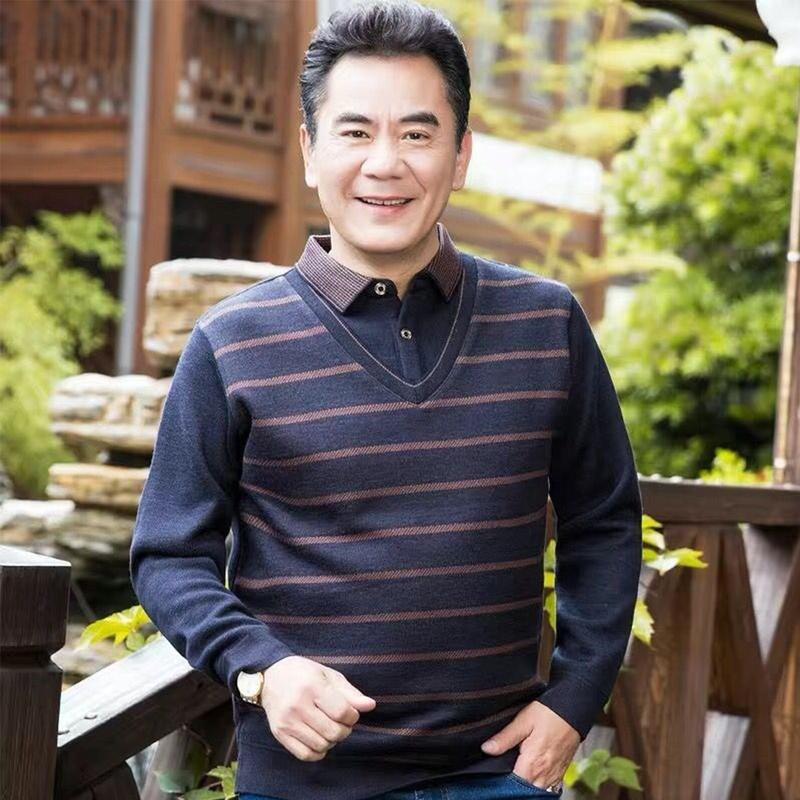   HÀNG ĐẦY ĐỦ TEM MÁC  Áo Len Tặng Bố - Tặng Ông Lót Nỉ Nhung Cao Cấp Menswear Nam 