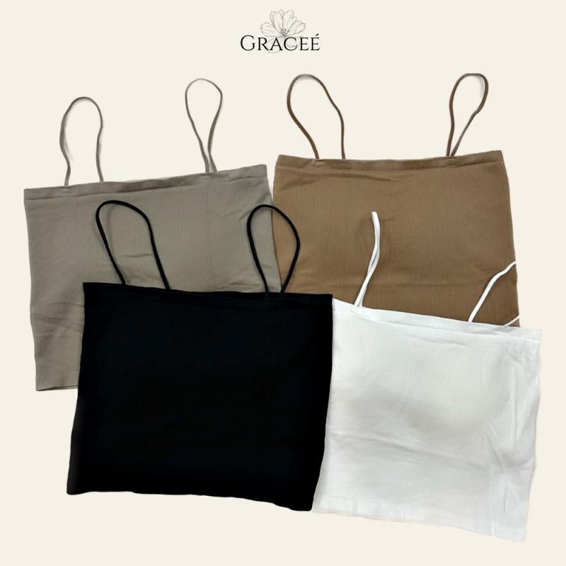 Áo hai dây nữ quây ngực có sẵn mút ngực chất len tăm cao cấp thoáng khí dáng croptop