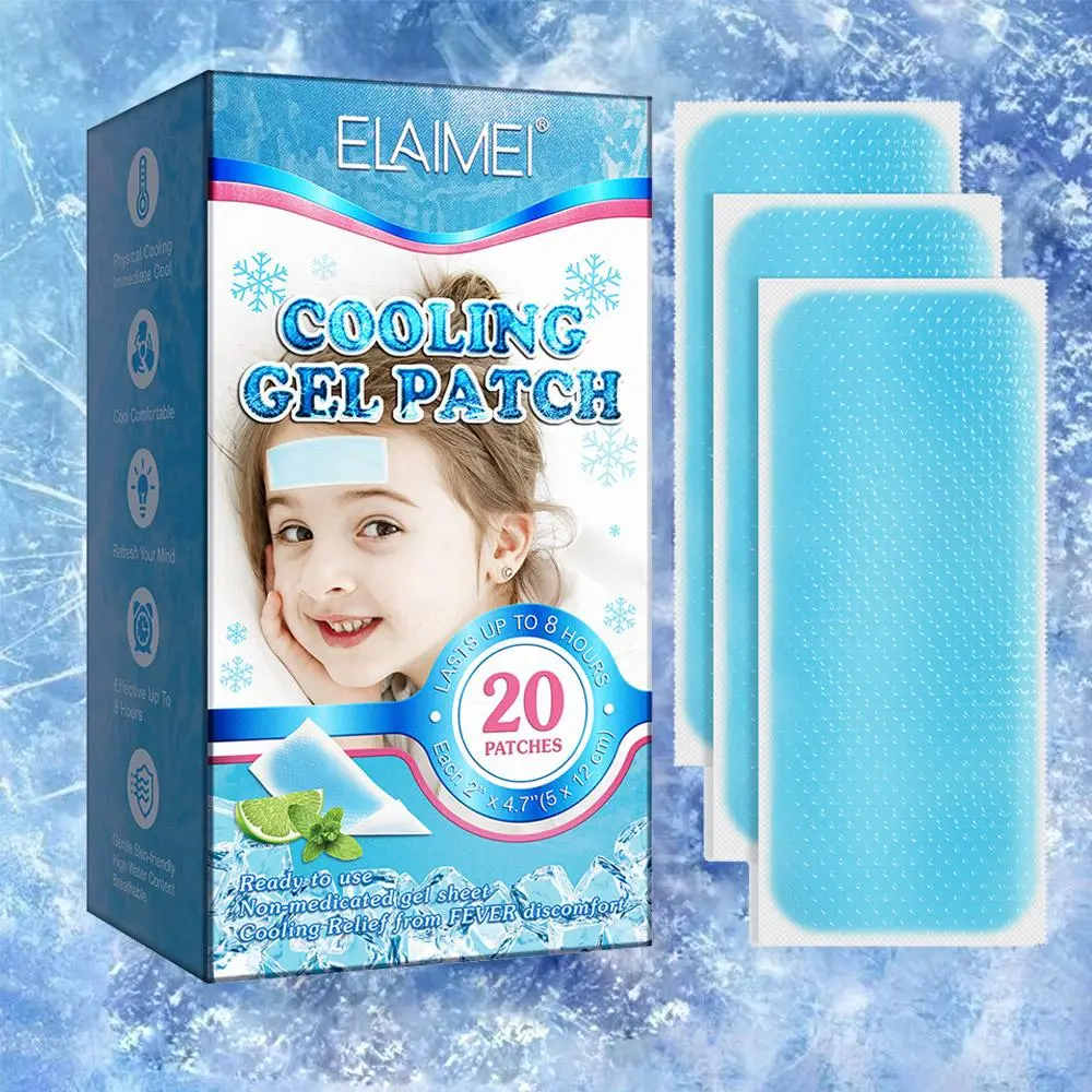 Ice Gel Patch, 20pcs/box Cooling Gel Patch, Summer Forehead Fever Cool Pads, Cooling &, Available for Adults and Kids