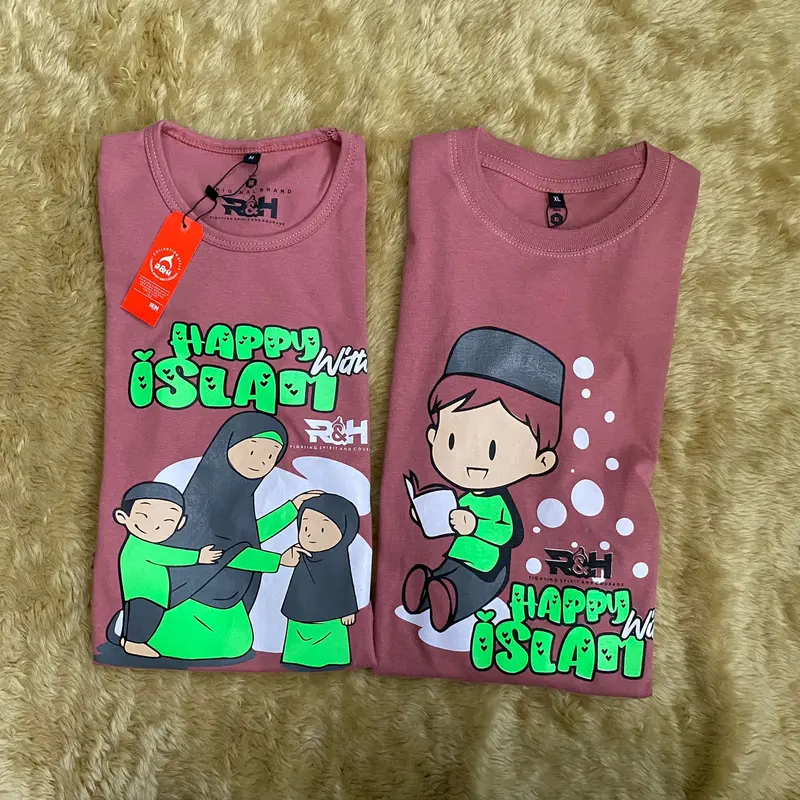 couple Baju anak Laki Laki dan Kaos Anak Perempuan Lengan panjang 3/4 Bahan Katun cocok untuk seragam sekolah Mengaji dan Bermain Laki-Laki Pendek Pasangan Keluarga Sarimbit 4