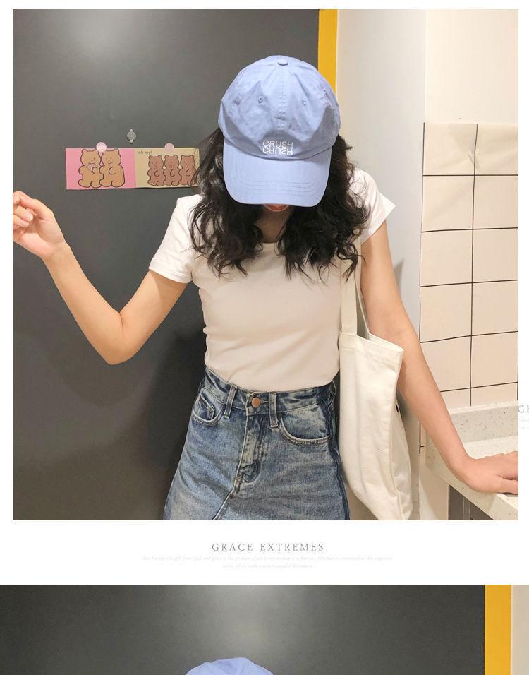Product Introduction of Belle Live Action Dress 2025 Spring Summer New Women's Black Short U-Neck Short Sleeve T-Shirt Korean Style Casual Tight Sexy Pretty Woman Red Dress 55