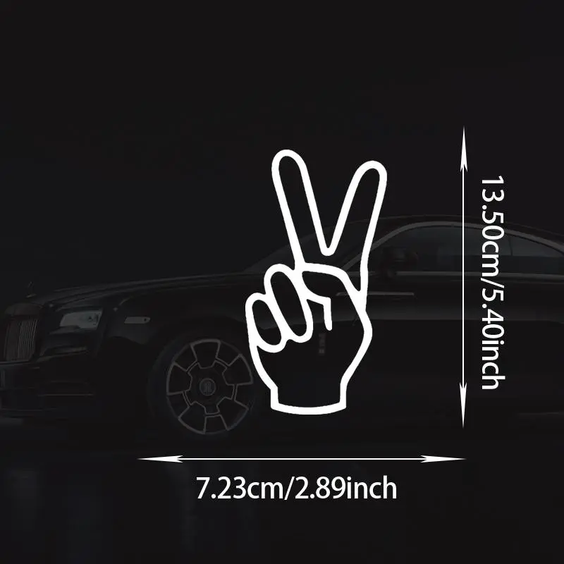 Peace Sign Fingers Pattern Car Decal Sticker, Car Decorative Sticker, Car Exterior Decoration Accessories Suitable for Cars Trucks Vans 1