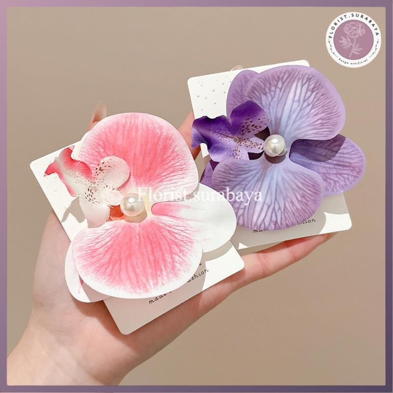 [COD] Jepitan Bunga Anggrek Premium Orchid Hair Clip Jepitan Rambut Bunga Anggrek Duckbill 6