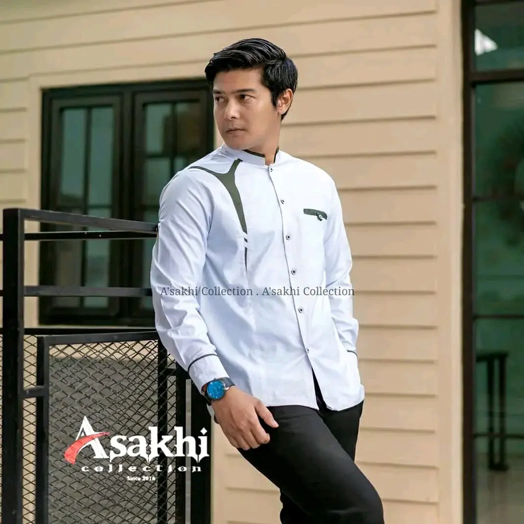 koko pria dewasa/bajukoko lengan panjang/koko terbaru Panjang Muslim Motif Katun