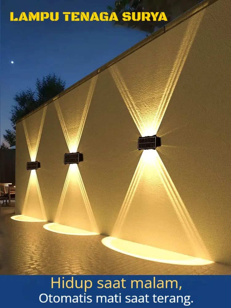 【TOSCA】【BEST SELLER】 Lampu LED Tenaga Surya LED Solar Panel Lamp Tahan Hingga 12 Jam Tahan AIr Putih White Rgb