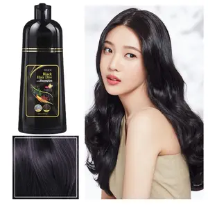 Sampo Penghilang Uban Shampoo Black Herbal Natural Polygonum Multiflorum Hair Blackening perawatan rambut anti uban penghilang uban permanen di usia muda penutup rambut uban shampo penghilang uban pria penghitam rambut anti uban black hair shampoo