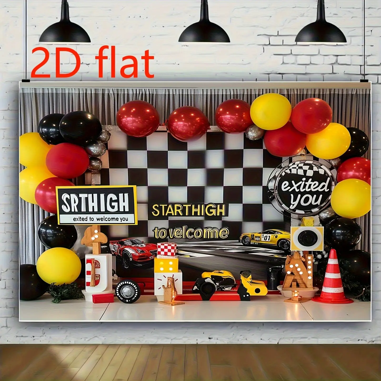 1pc Fast One Racing Car Birthday Backdrop - 99.06*149.86cm to 179.83 ...
