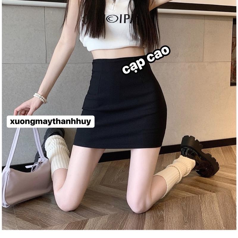 Chân váy dáng ôm chất umi co dãn cạp cao-611