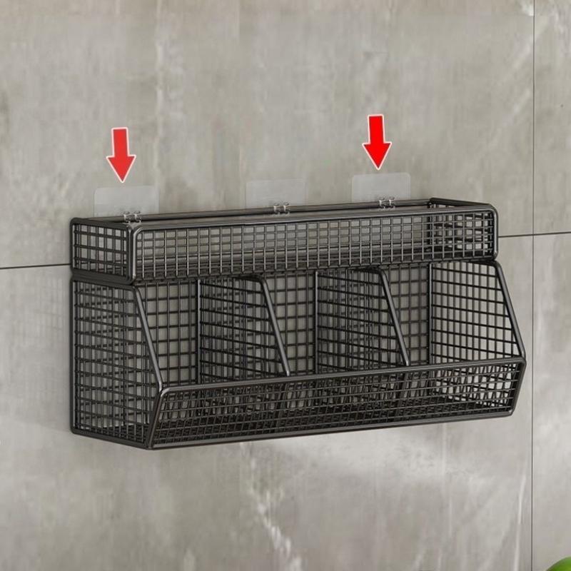 Kệ đựng gia vị 2,3 ngăn đủ màu 2 tầng treo tường kệ đựng đồ đa năng dán tường ,đựng hành tỏi tặng kèm 2 miếng dán