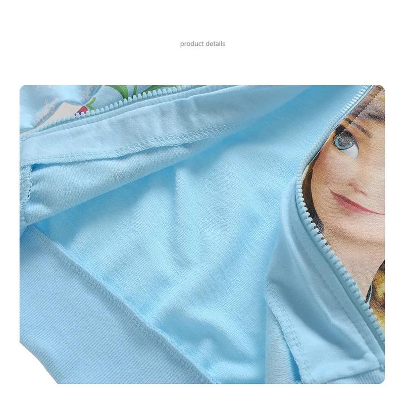 Product Introduction of Spring Autumn Kids Girls Cartoon Frozen Elsa Anna Jacket Coats Clothes Children Cotton Hooded Coat Tops Little Girls Clothing 13