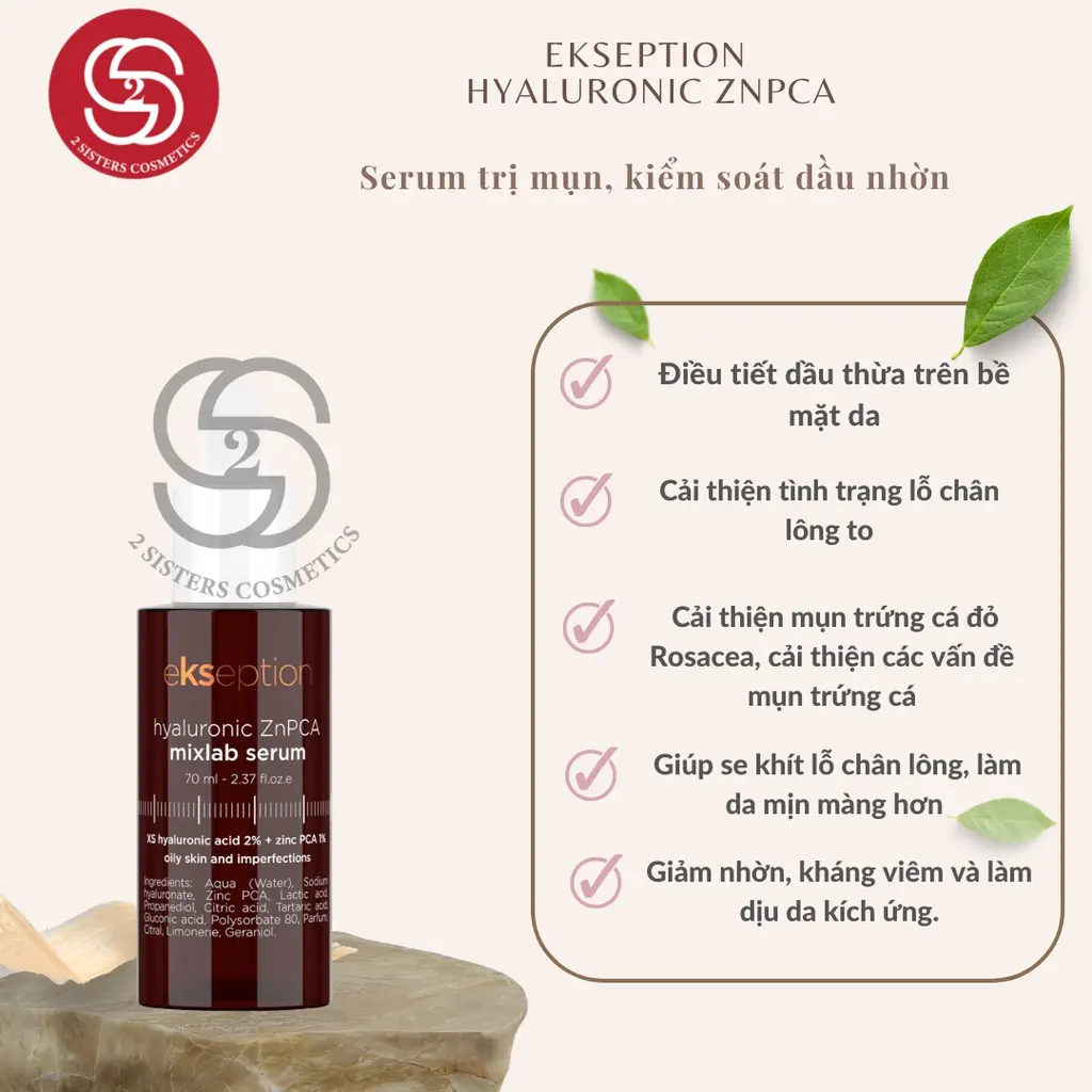 EKSEPTION Hyaluronic ZnPCA Mixlab Serum Tinh chất dành cho da mụn