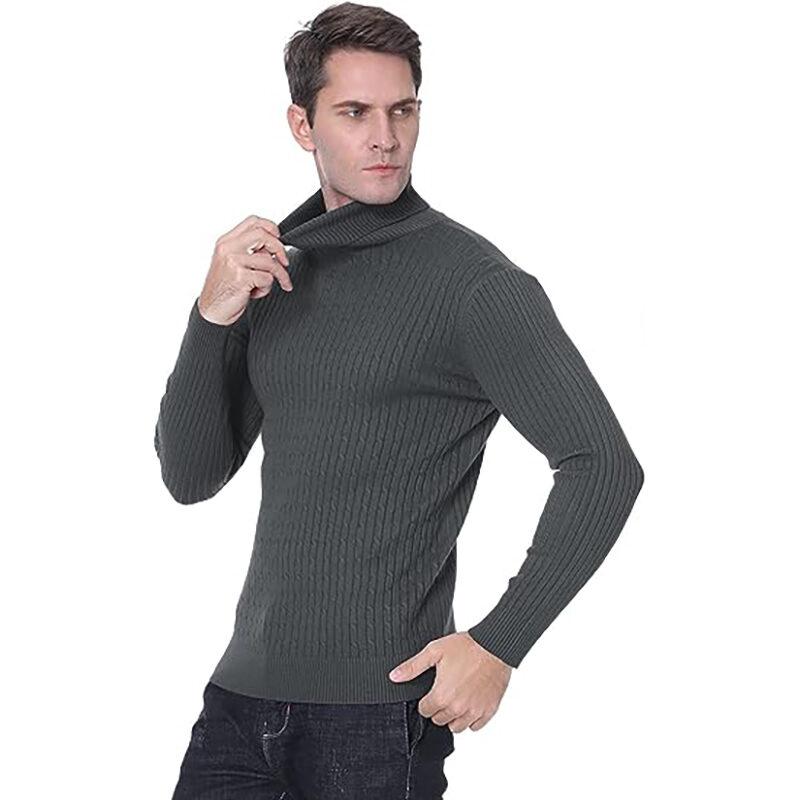 Product Introduction of Men's Turtleneck Sweater Casual Men's Knitted Sweater Warm Fitness Men Pullovers Tops Knitwear Menswear polo  shirts Collar Geometric 20