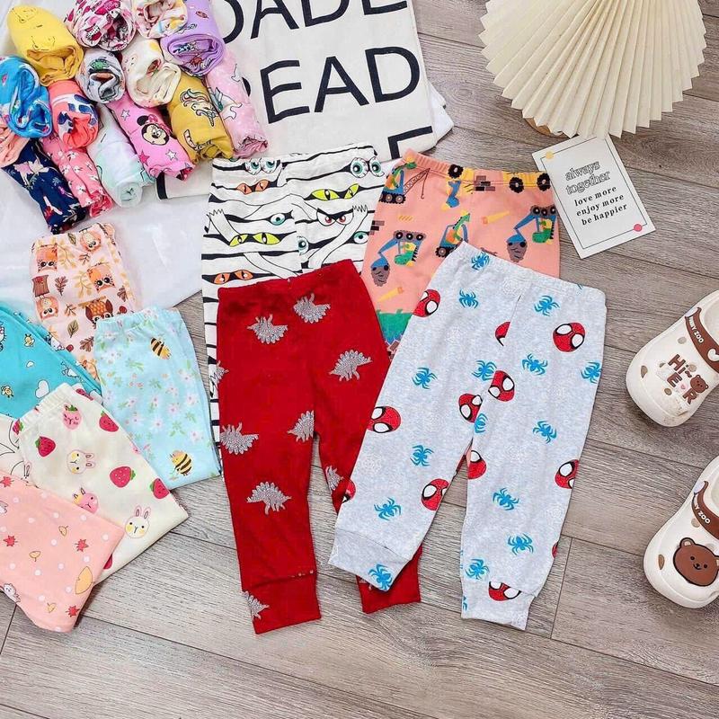 Sét 5 quần dài cho bé Size từ 6-20kg ( chất liệu vải cotton xuất dư ạ) 4