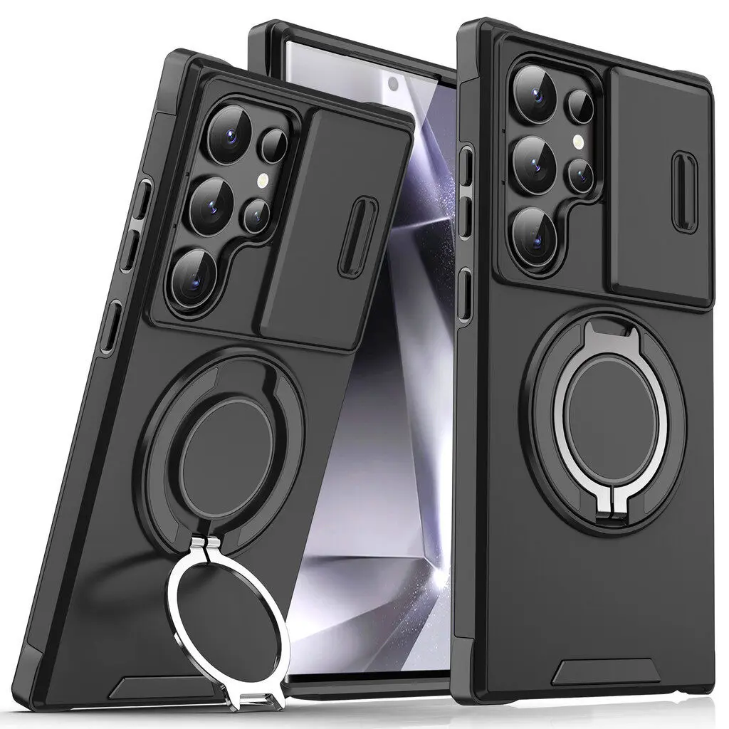 Cellphone Protectors Casing For Samsung Galaxy S23 S24 S25 Plus Ultra FE, Armor Shockproof Phone Case Bracket Stand Lens Camera Protective Cover