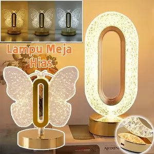 NEW 3 Warna LED Desk Lamp Lampu Meja Hias Dekorasi Mewah Kamar Tidur Lampu Acrylic Crystal Lampu Emas Peredupan Sentuhan Cahaya Cocok Untuk Kamar Tidur /  Ruang Belajar / Cafe / Lampu Samping Tempat Tidur/dekorasi Rumah Mewah