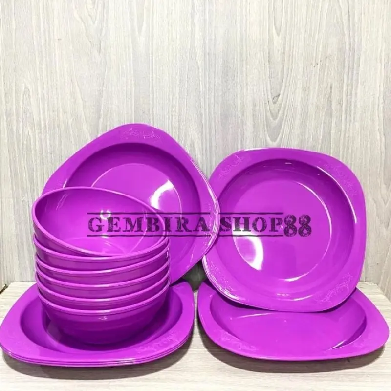 COD SET PIRING DAN MANGKOK PLASTIK 12 PCS 1