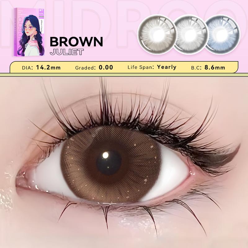 Midroo Lens 1 Cặp Kính Áp Tròng 0-6 Độ Juliet 14.2mm Lens Cận Mắt 1 Năm