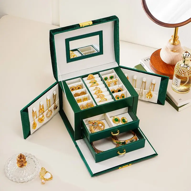 Jewelry Storage Box, 1 Count Multi-compartment Travel Jewelry Organizer, Portable Jewelry Case, Gift for Women & Girls, Travel Accessories, Household Storage Organizer for Bedroom Desktop, Summer for Gift,  Stackers Jewellery Box